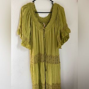 Free People Dream On Maxi Dress Green Size Small